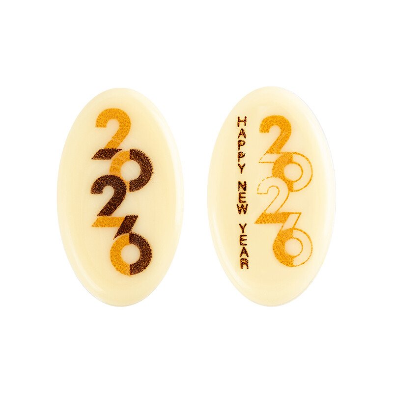 Plaatje Happy New Year 2026 3,9x2,3 cm