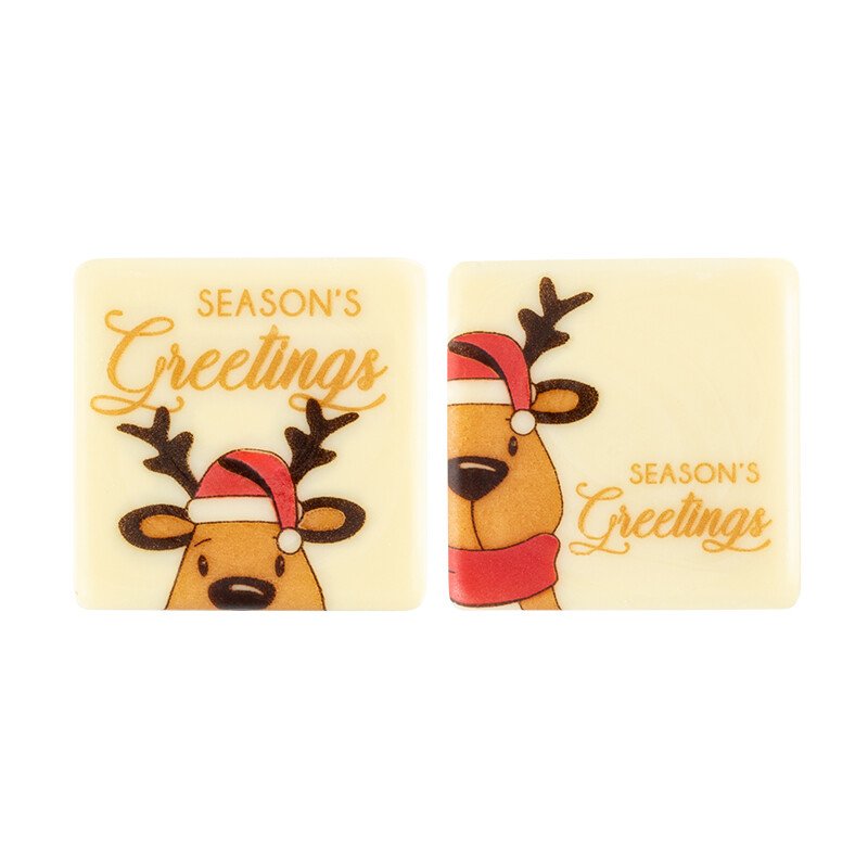 Plaatje Season's greetings Eland 3,8x3,8 cm