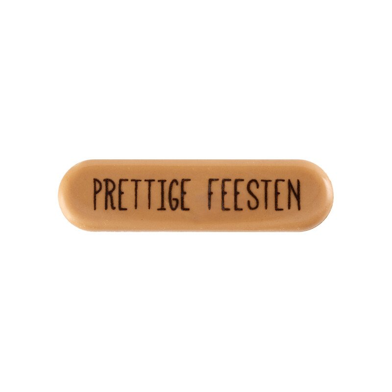 Plaatje Prettige feesten 5,5x1,5 cm