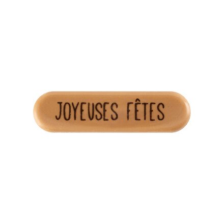 Plaquette Joyeuses fêtes 5,5x1,5 cm