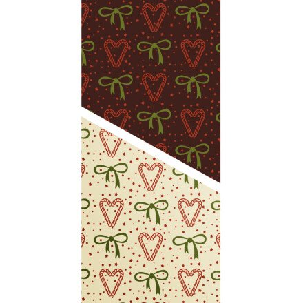 Transfer Christmas bow and heart 30x40 cm