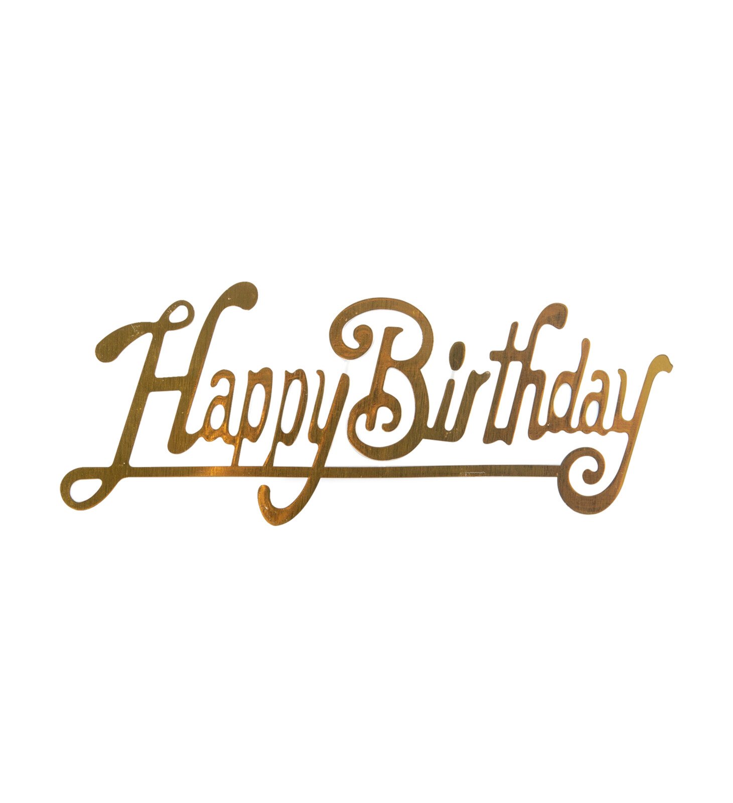 Happy Birthday goud 9x3,5 cm