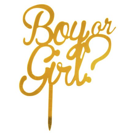 Boy or girl on pick gold 13 cm