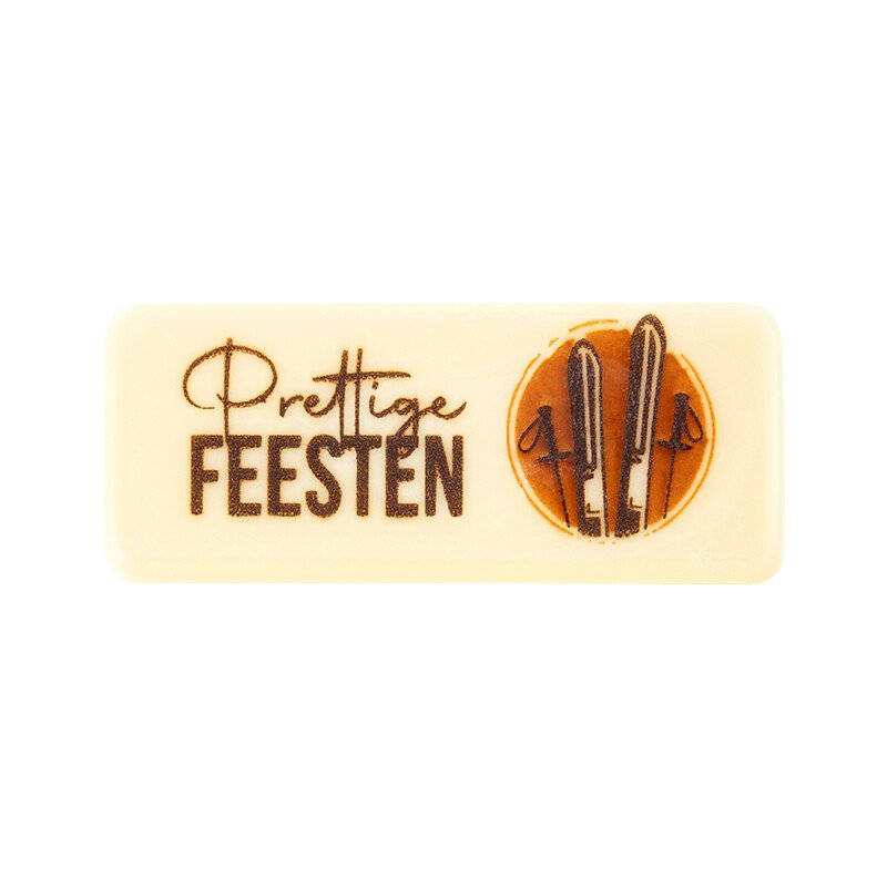 Plaatje Prettige Feesten 5,5x2,3 cm