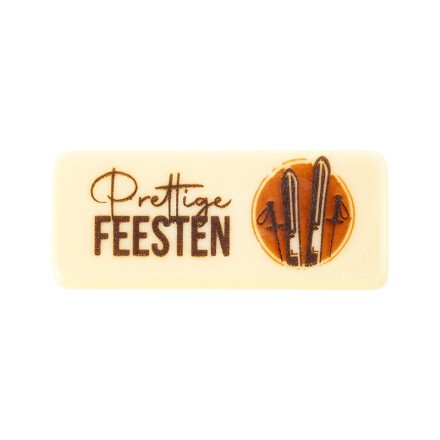 Plate Prettige Feesten 5,5x2,3 cm