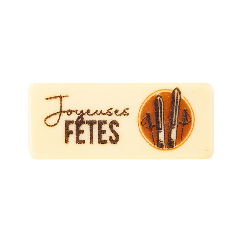 Plaatje Joyeuse Fêtes 5,5x2,3 cm