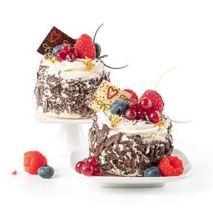 Vierkant Kerst strik en hart 3x3 cm