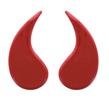 Duivelshorens rood 4,8x2,4 cm (60 sets)