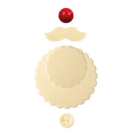 Set kerman baard 7,5 cm (baard, snor, neus, knopen)