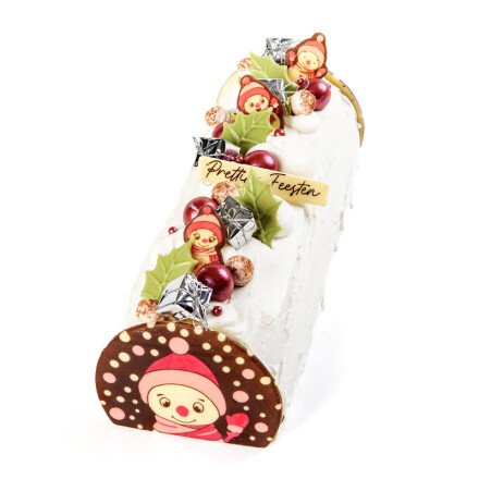 Zijkant buche sneeuwman roze 10x8 cm