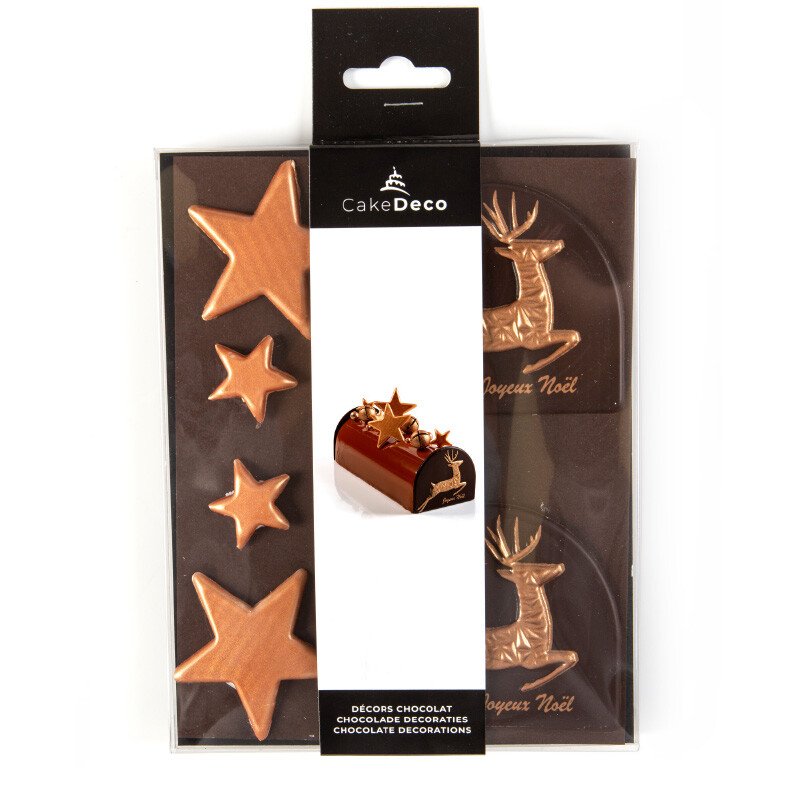 CakeDeco set herten buche sterren brons