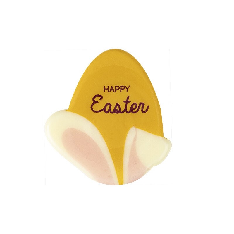 Konijnenoren met ei Happy Easter 4 cm