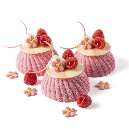 Marbled cirkle pink 5,5 cm