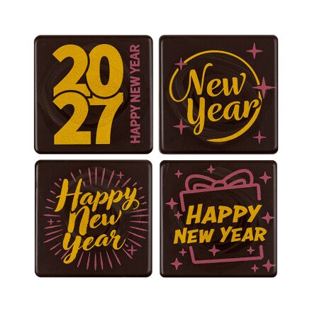 Vierkant Happy new year 2027 5x5 cm