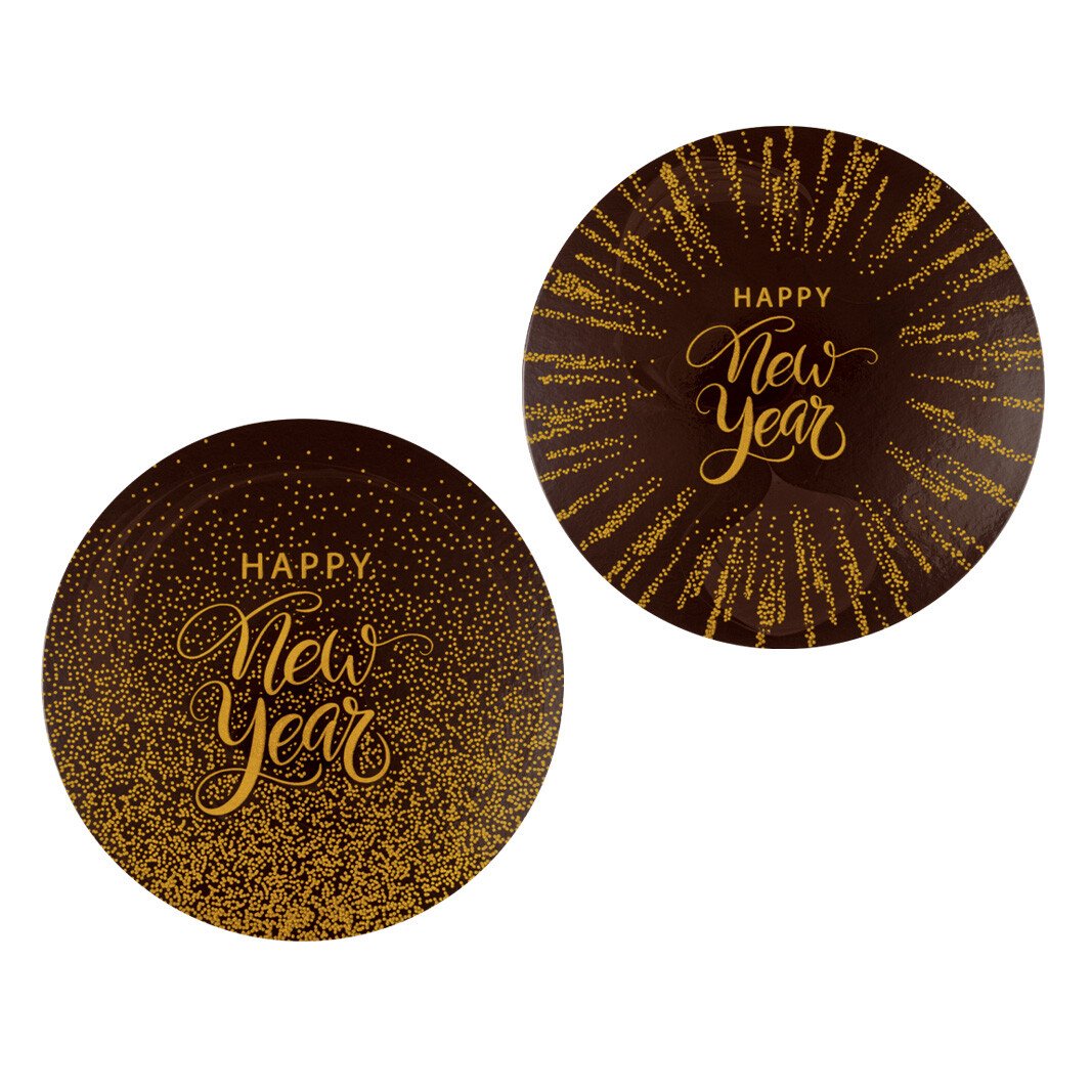 Rondje Happy New year 12 cm