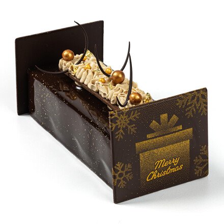 Embout de bûche Merry christmas 9x8 cm